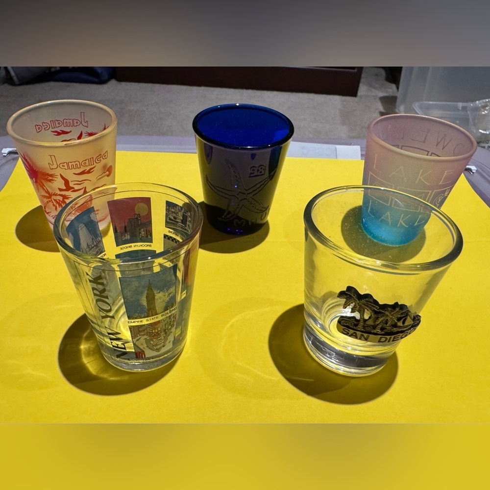 Set of 5 Souvenir Shot Glasses from Around the World
